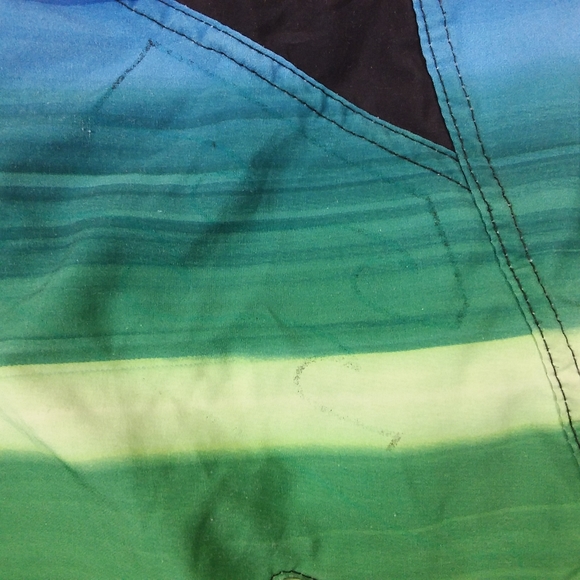 Billabong Platinum-X Board Shorts Drawstring Blue Green Striped Recycler Series - Picture 7 of 10
